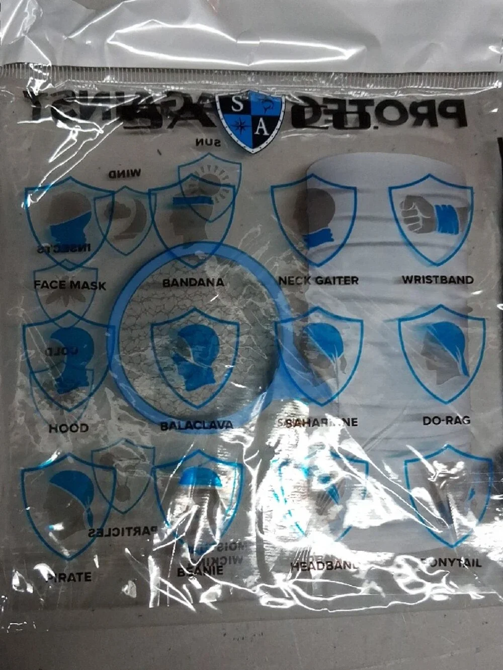Neck Gatier/ Face Mask Set with Blue Accents(Temptress)